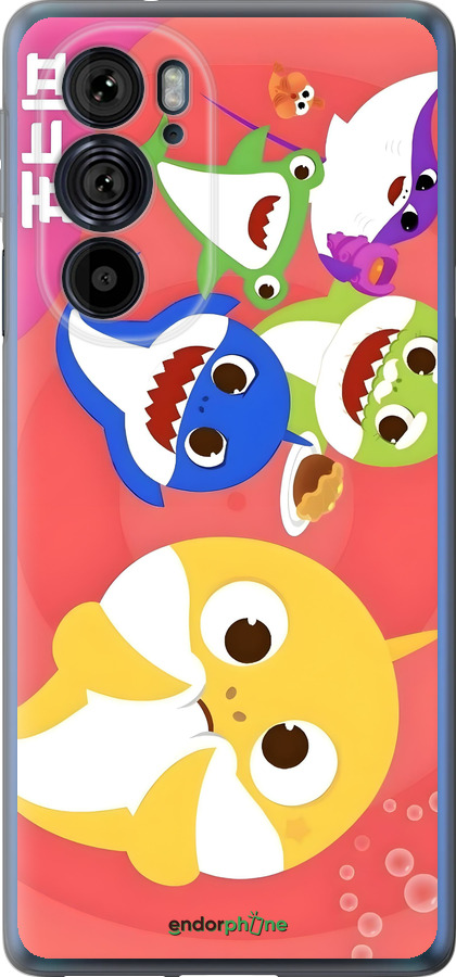 Силиконовый чехол Бейби Шаркс для Motorola Edge 30 Pro - 6305u-2826 изображение 