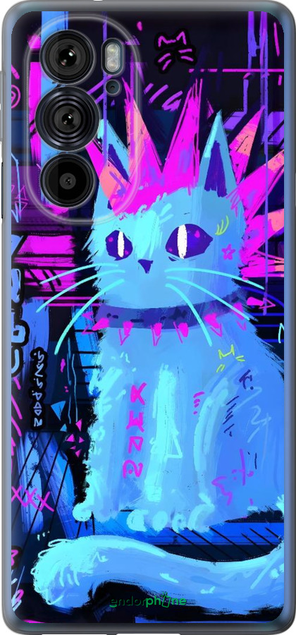 Силиконовый чехол Кот панк для Motorola Edge 30 Pro - 6311u-2826 изображение 