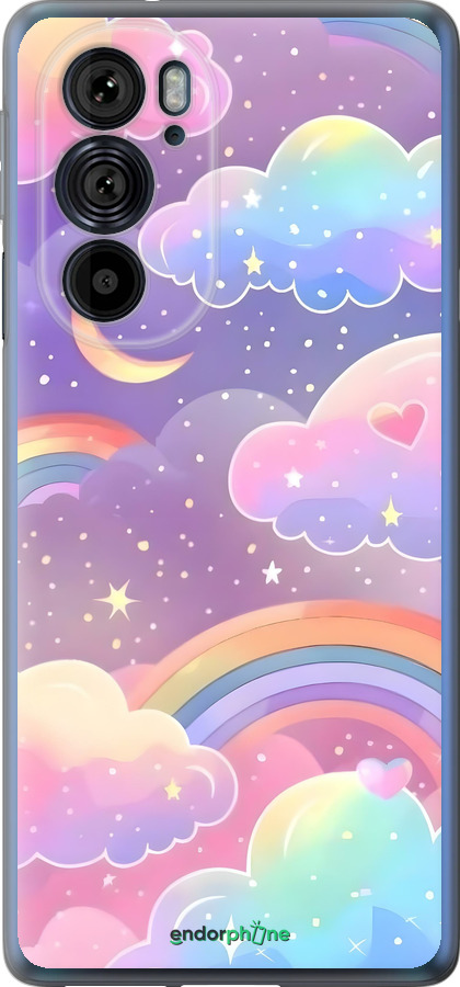Силиконовый чехол Облака и радуга для Motorola Edge 30 Pro - 6312u-2826 изображение 