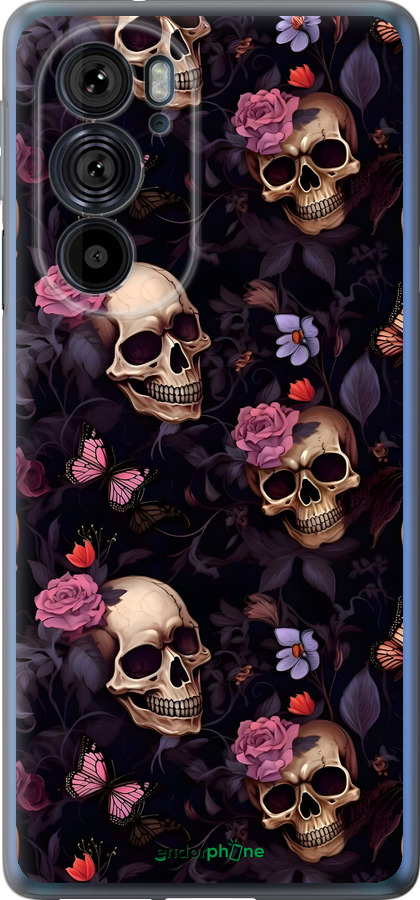 Силиконовый чехол Черепа и розы для Motorola Edge 30 Pro - 6316u-2826 изображение 