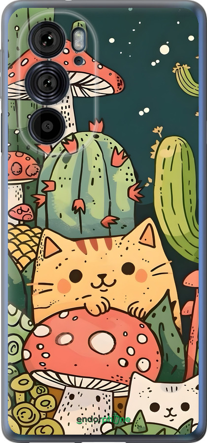 Силиконовый чехол Коты грибы для Motorola Edge 30 Pro - 6321u-2826 изображение 