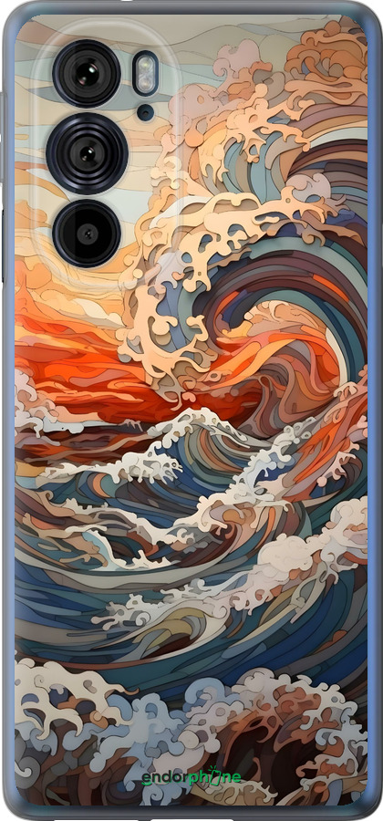 Силиконовый чехол Арт волны для Motorola Edge 30 Pro - 6324u-2826 изображение 