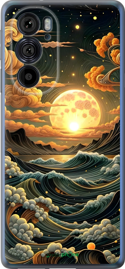 Силиконовый чехол Арт волны для Motorola Edge 30 Pro - 6332u-2826 изображение 