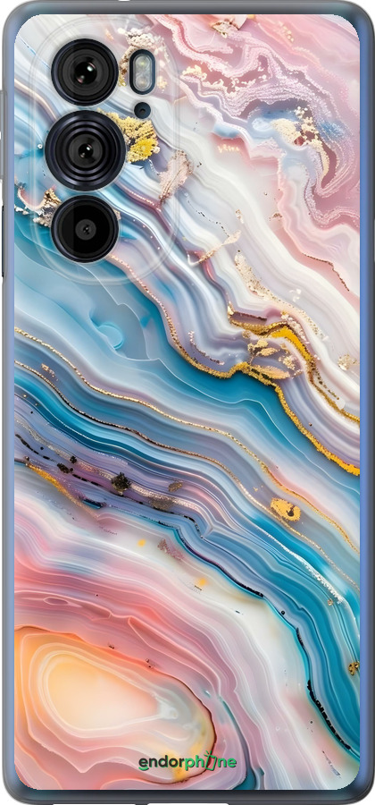 Силиконовый чехол Мрамор красивый для Motorola Edge 30 Pro - 6376u-2826 изображение 