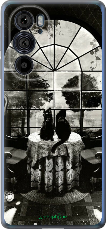 Силиконовый чехол Череп и коты для Motorola Edge 30 Pro - 6432u-2826 изображение 