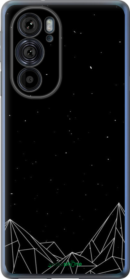 Силиконовый чехол Черно белые абстрактные горы для Motorola Edge 30 Pro - 6437u-2826 изображение 