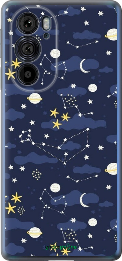 Силиконовый чехол Астрономический узор. Милый дизайн мультяшной вселенной для Motorola Edge 30 Pro - 6446u-2826 изображение 