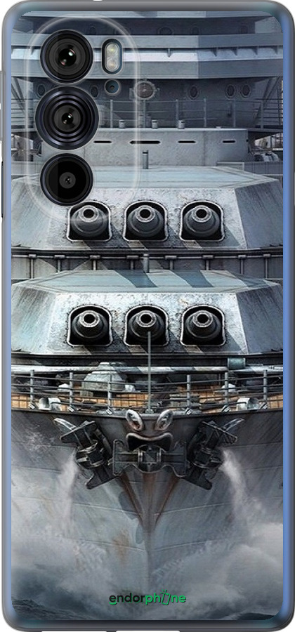 Силиконовый чехол Линкор, world of tanks, wargaming, военный корабль для Motorola Edge 30 Pro - 6453u-2826 изображение 