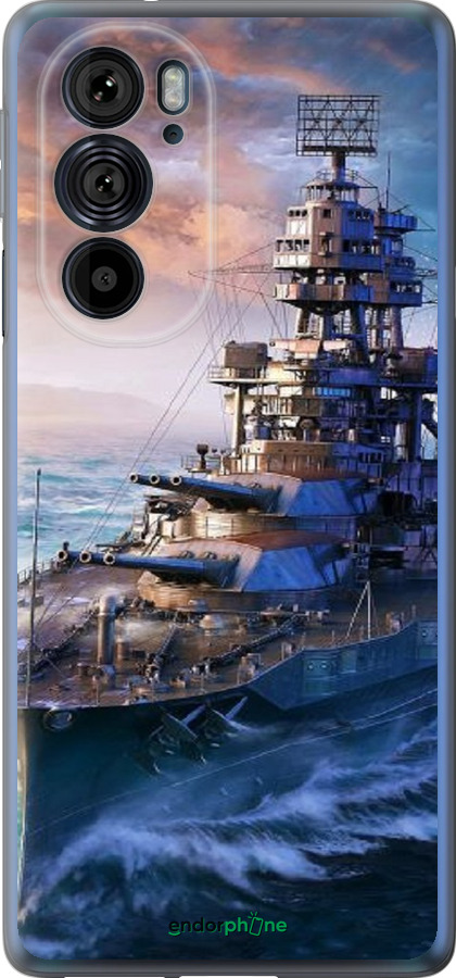 Силиконовый чехол Военный корабль, world of tanks, wargaming для Motorola Edge 30 Pro - 6461u-2826 изображение 