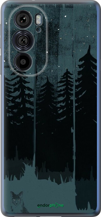 Силиконовый чехол Лиса и ночной лес для Motorola Edge 30 Pro - 6481u-2826 изображение 