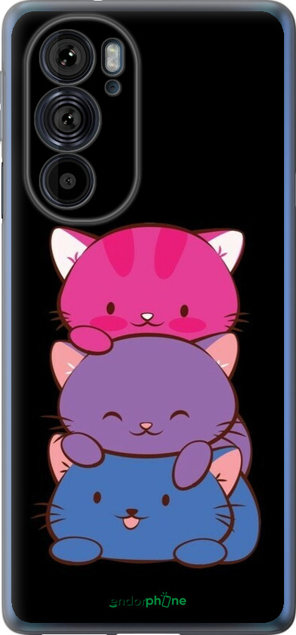 Силиконовый чехол Милые кошки для Motorola Edge 30 Pro - 6518u-2826 изображение 