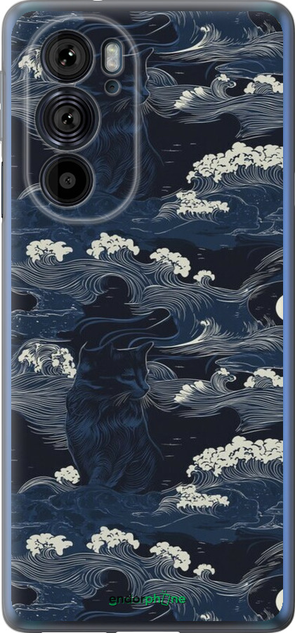 Силиконовый чехол Морская тематика в стиле арт-деко для Motorola Edge 30 Pro - 6520u-2826 изображение 