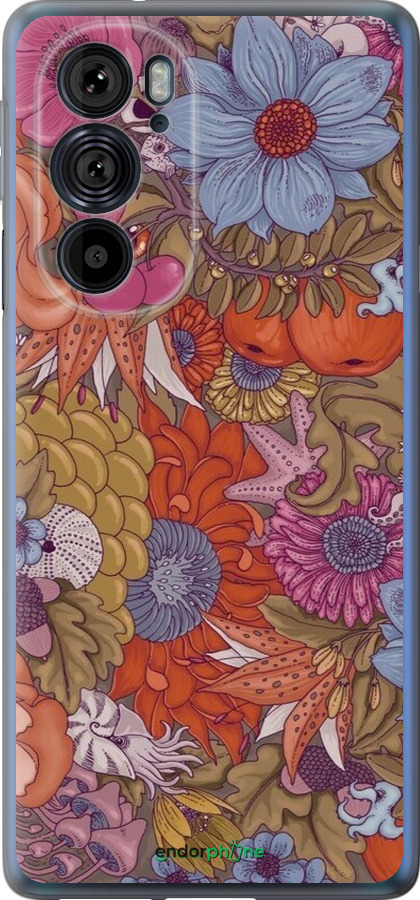 Силиконовый чехол Абстрактные цветы для Motorola Edge 30 Pro - 6526u-2826 изображение 