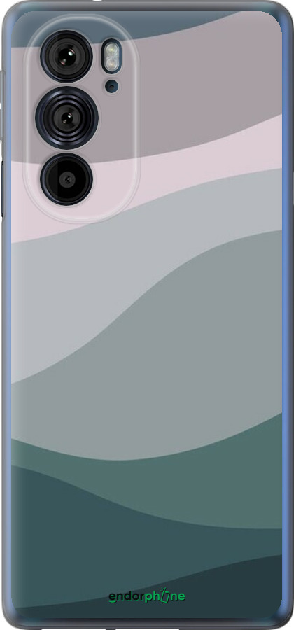 Силиконовый чехол С фиолетовым и бирюзовым ретро-стилем и волнами для Motorola Edge 30 Pro - 6533u-2826 изображение 