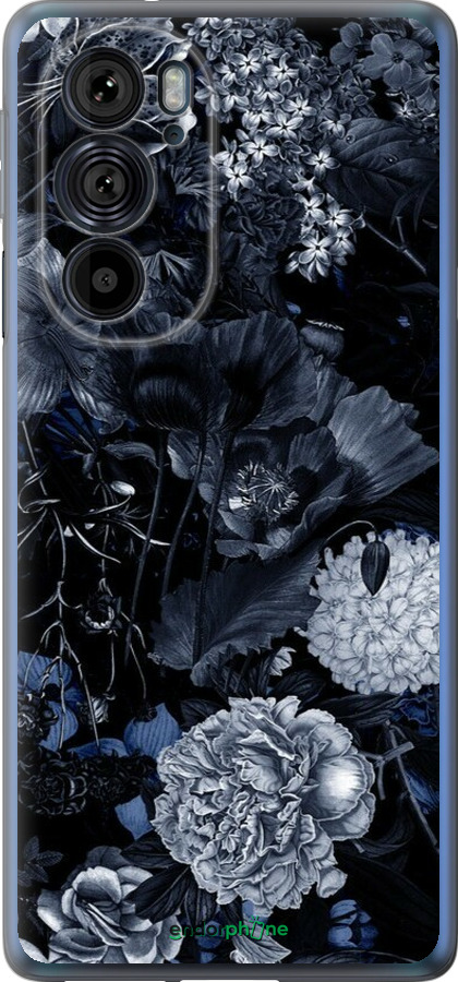 Силиконовый чехол Абстрактный цветочный рисунок в синих тонах для Motorola Edge 30 Pro - 6539u-2826 изображение 