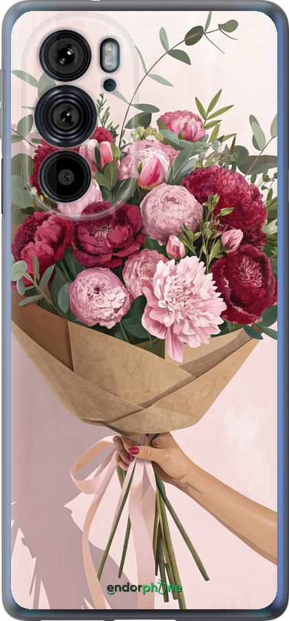 Силиконовый чехол Пионы 1 для Motorola Edge 30 Pro - 6705u-2826 изображение 