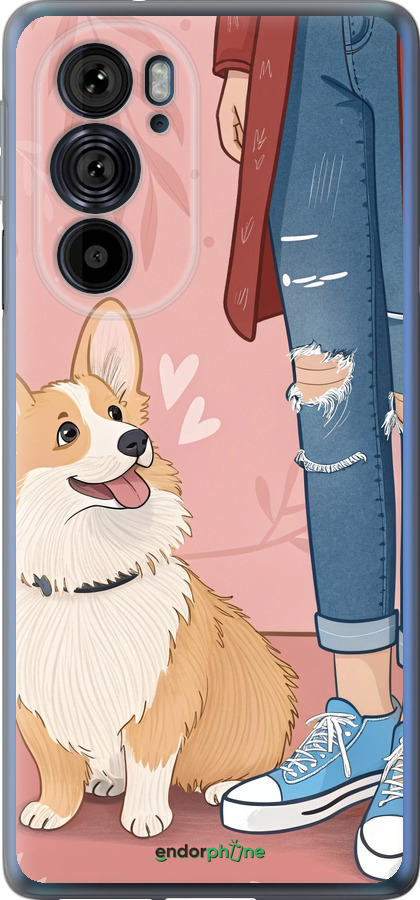 Силиконовый чехол Корги 3 для Motorola Edge 30 Pro - 6707u-2826 изображение 