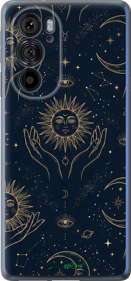 Силіконовий чехол Celestial Harmony: Sun & Moon Gold Mystic Pattern для Motorola Edge 30 Pro - 6778u-2826 изображение 