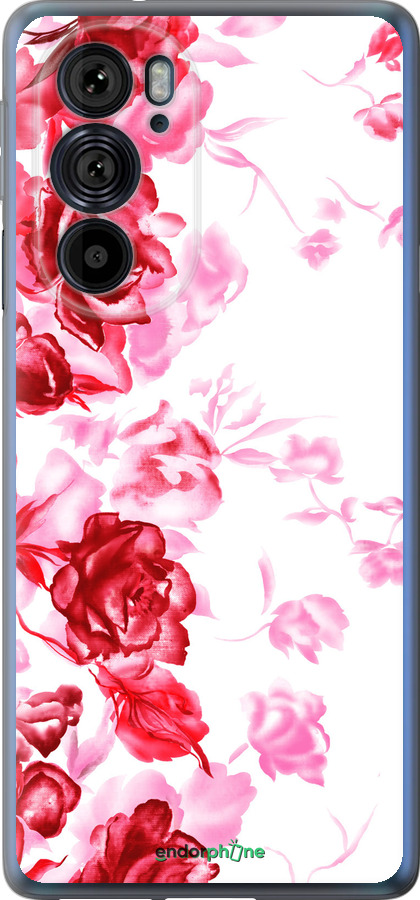 Силиконовый чехол Нарисованные розы для Motorola Edge 30 Pro - 724u-2826 изображение 