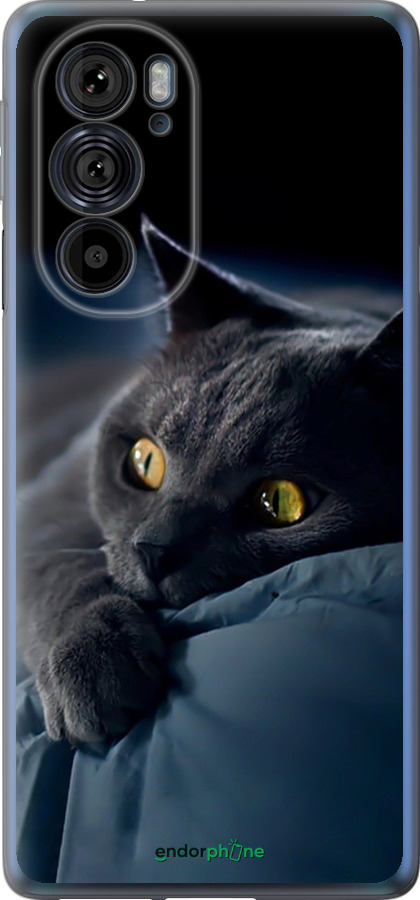 Силиконовый чехол Дымчатый кот для Motorola Edge 30 Pro - 825u-2826 изображение 