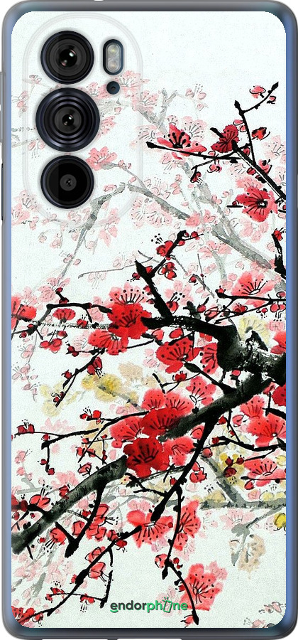 Силиконовый чехол Цветущий куст для Motorola Edge 30 Pro - 831u-2826 изображение 