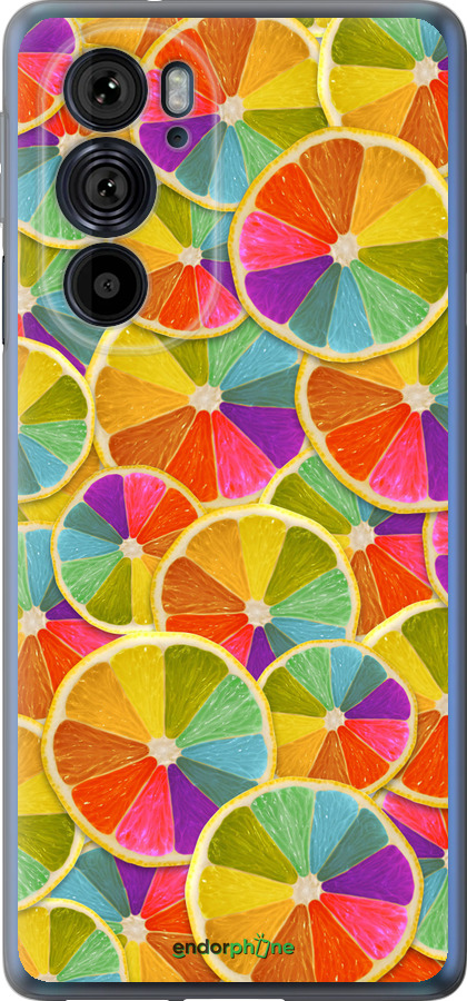 Силиконовый чехол Разноцветные дольки лимона для Motorola Edge 30 Pro - 861u-2826 изображение 
