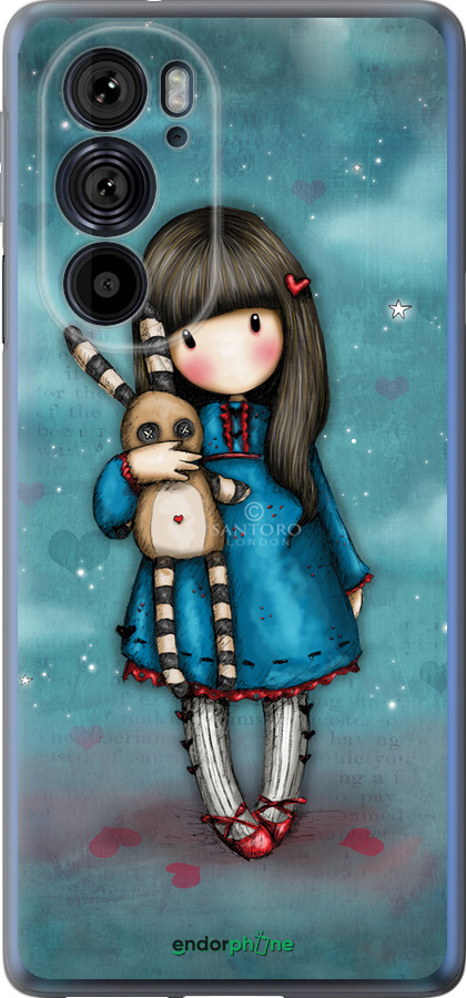 Силиконовый чехол Девочка с зайчиком для Motorola Edge 30 Pro - 915u-2826 изображение 