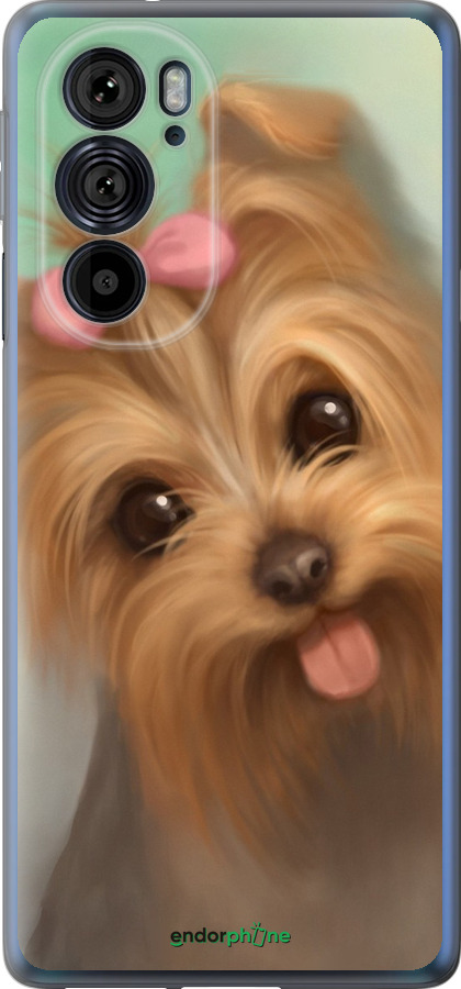 Силиконовый чехол Нарисованный йоркширский терьер для Motorola Edge 30 Pro - 928u-2826 изображение 
