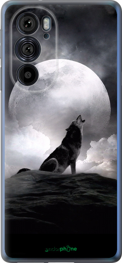 Силіконовий чехол Вовк, що виє для Motorola Edge 30 Pro - 934u-2826 изображение 