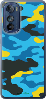 Силиконовый чехол Желто-голубой камуфляж для Motorola Edge 30 - 1084u-2840 изображение 