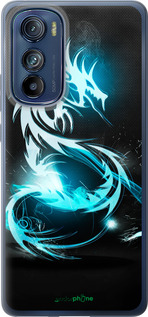 Силіконовий чохол 'Біло-блакитний вогненний дракон' для Motorola Edge 30 зображення 1