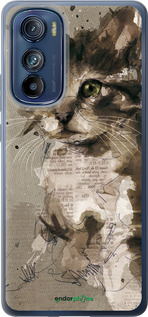 Силиконовый чехол Котёнок из пятен и линий для Motorola Edge 30 - 119u-2840 изображение 