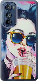 Силіконовий чехол Арт-дівчина в окулярах для Motorola Edge 30 - 3994u-2840 изображение 