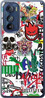 Силиконовый чехол Many different logos для Motorola Edge 30 - 4022u-2840 изображение 