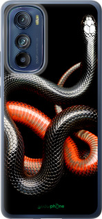 Силиконовый чехол Красно-черная змея на черном фоне для Motorola Edge 30 - 4063u-2840 изображение 