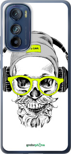Силиконовый чехол Череп в очках и наушниках для Motorola Edge 30 - 4144u-2840 изображение 