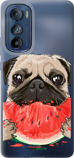 Силиконовый чехол Мопс и арбуз для Motorola Edge 30 - 4665u-2840 изображение 
