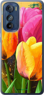 Силиконовый чехол Нарисованные тюльпаны для Motorola Edge 30 - 5990u-2840 изображение 