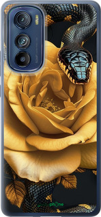 Силиконовый чехол Black snake and golden rose для Motorola Edge 30 - 6068u-2840 изображение 