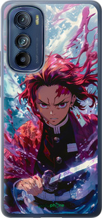 Силиконовый чехол Танджиро Камадо: Клинок рассекающий демонов для Motorola Edge 30 - 6111u-2840 изображение 