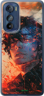 Силиконовый чехол Лицо в пламени для Motorola Edge 30 - 6127u-2840 изображение 