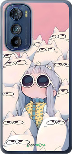 Силиконовый чехол Малышка с котами для Motorola Edge 30 - 6295u-2840 изображение 