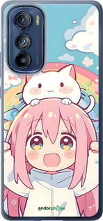 Силиконовый чехол Девочка аниме радуга для Motorola Edge 30 - 6304u-2840 изображение 