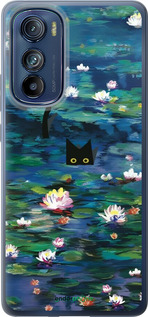 Силіконовий чехол Чохол із зображенням водяних лілій Моне та кішок для Motorola Edge 30 - 6399u-2840 изображение 