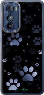 Силиконовый чехол С синими отпечатками лап для Motorola Edge 30 - 6441u-2840 изображение 