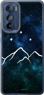 Силиконовый чехол Горы и звезды нарисованы на фоне галактики для Motorola Edge 30 - 6490u-2840 изображение 