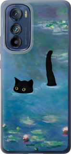 Силіконовий чехол Із зображенням кота та водяної лілії Monet для Motorola Edge 30 - 6519u-2840 изображение 