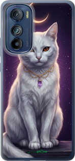 Силиконовый чехол Mystic White Cat Gothic Dark Purple Gold для Motorola Edge 30 - 6805u-2840 изображение 