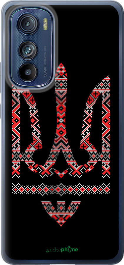 Силіконовий чехол Герб - вишиванка на чорному фоні для Motorola Edge 30 - 1196u-2840 изображение 