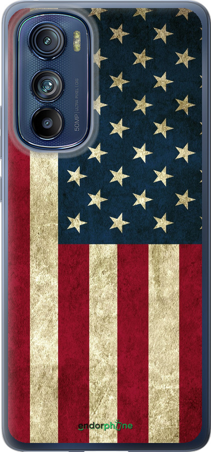 Силиконовый чехол Флаг США для Motorola Edge 30 - 395u-2840 изображение 